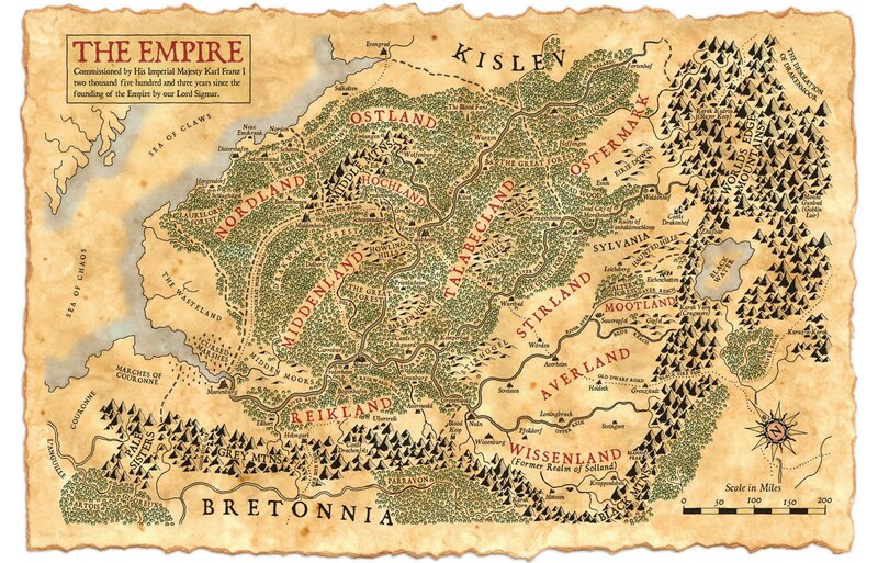 Fantasy World Map — Brown, Ancient, Illustration