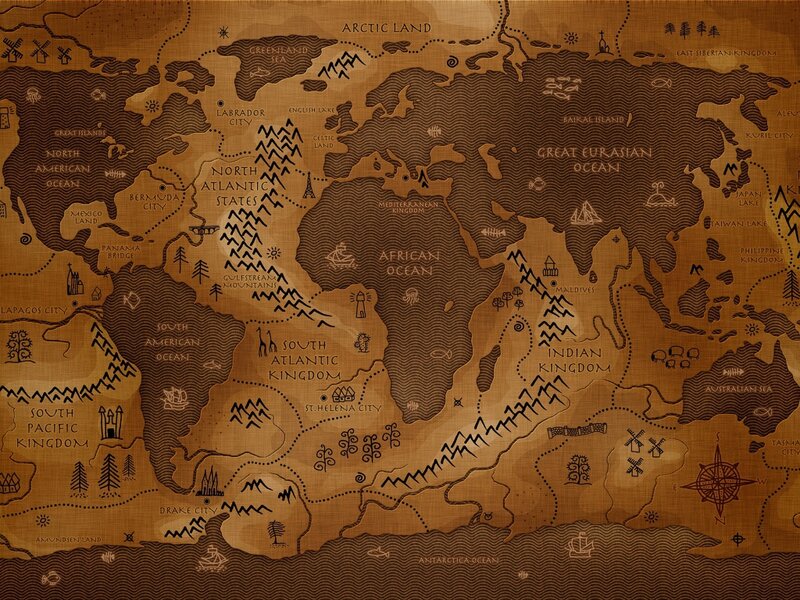 Fantasy World Map — Brown, Ancient