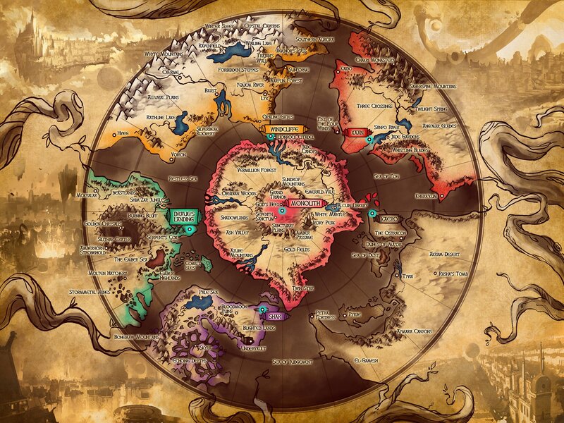 Fantasy World Map — Brown, Dramatic