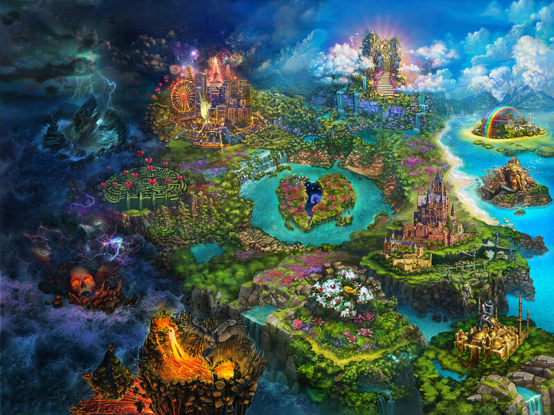 Fantasy World Map — Green, Dramatic