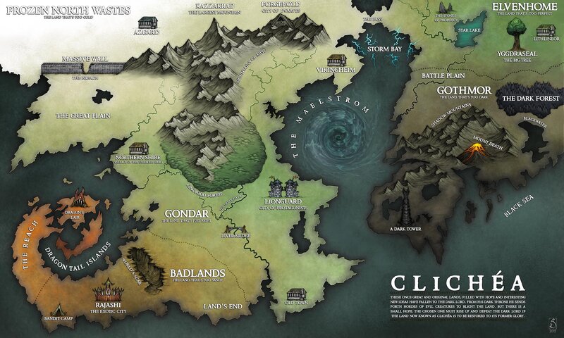 Fantasy World Map — Green, Epic