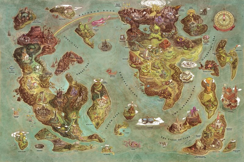 Fantasy World Map — Green, Whimsical