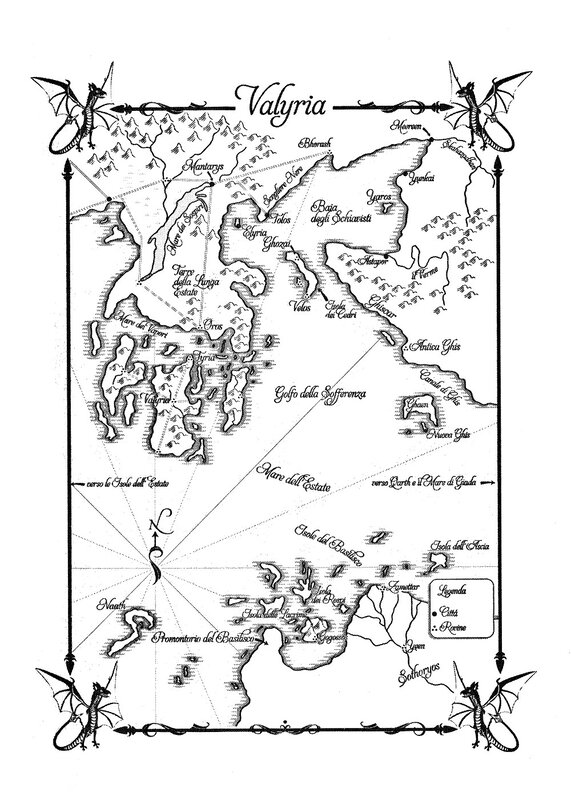 Fantasy world map of Valyria