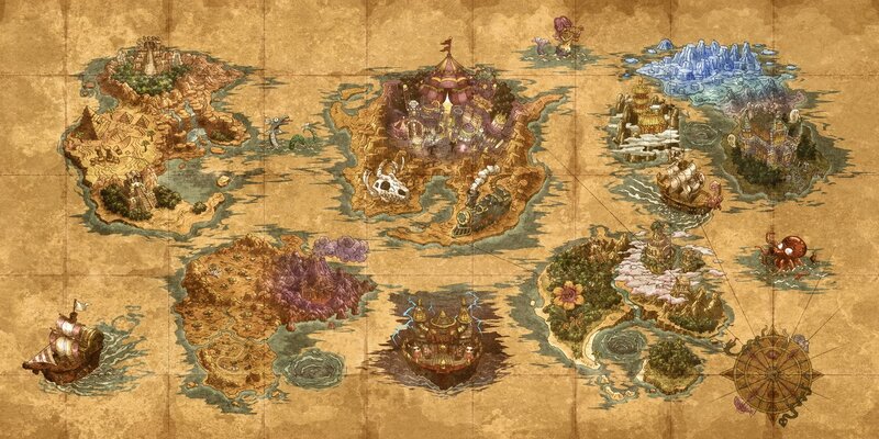 Fantasy world map with islands
