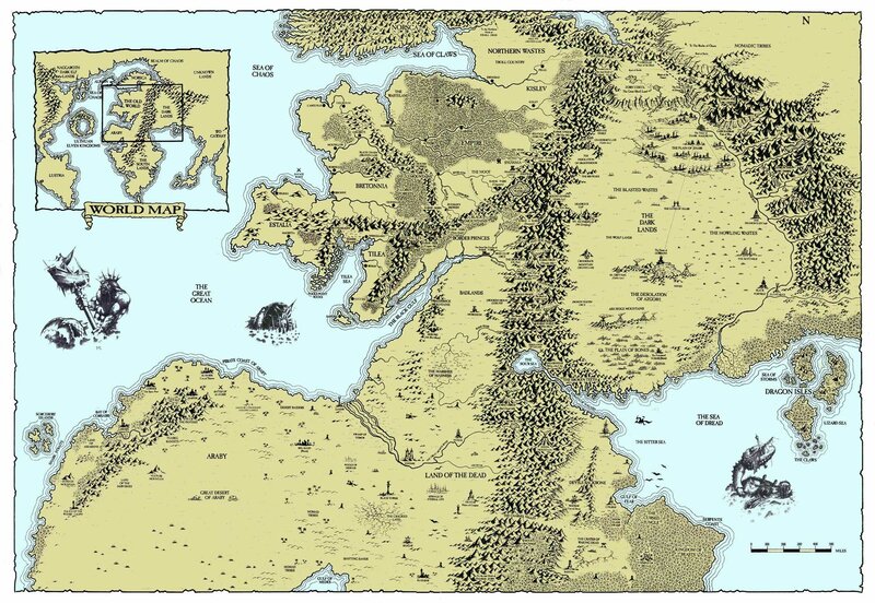 Fantasy World Map — Yellow