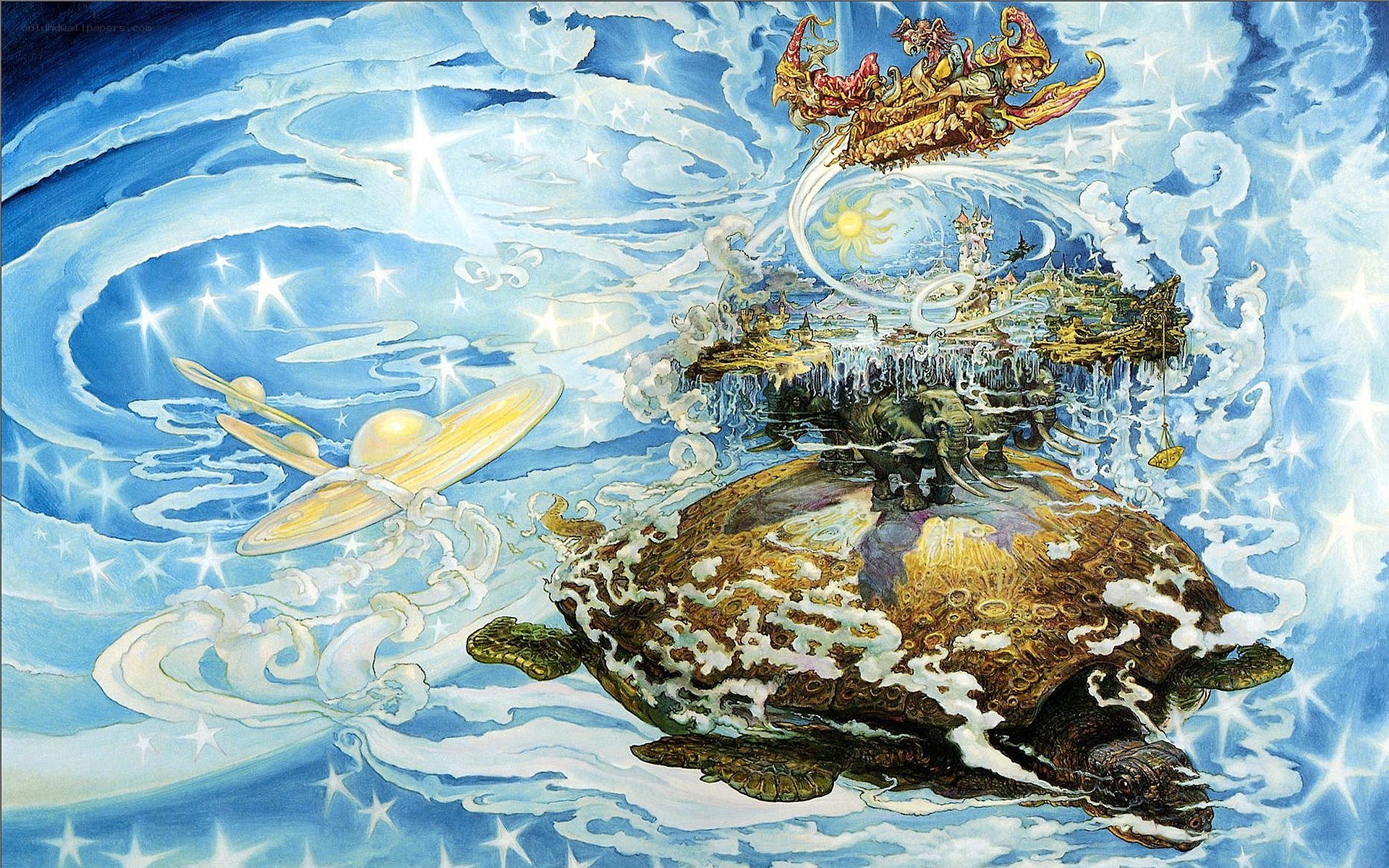 Fantasy world on a turtle