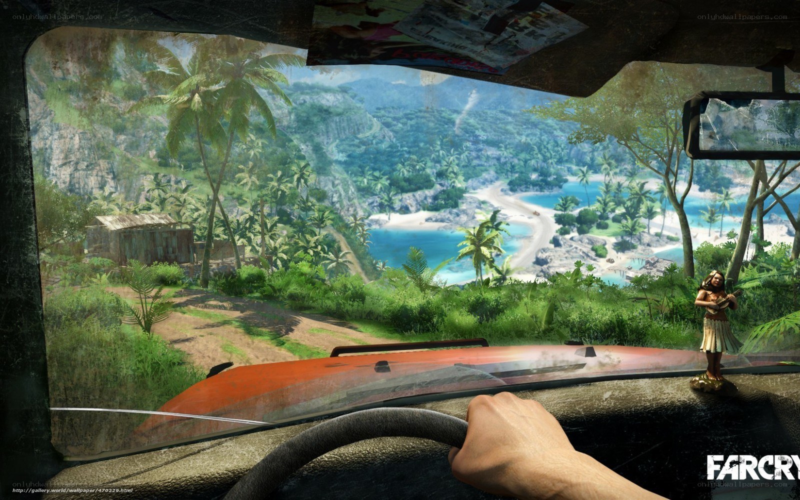 Far Cry game scene from car