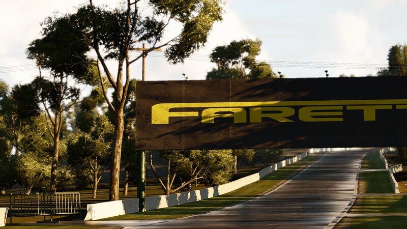 Farett sign on race track
