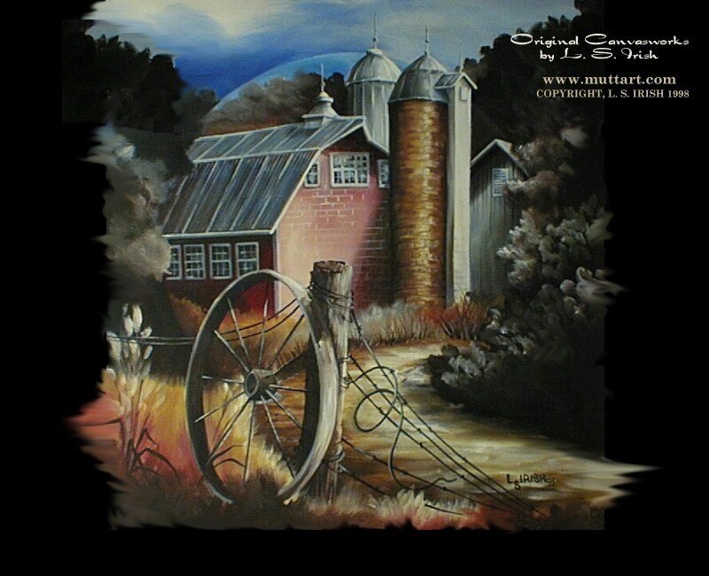 Farm at dusk with silo