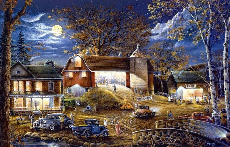 Farm at Night