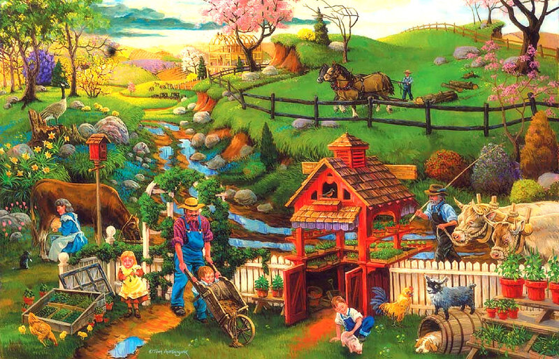 Farm Family Working