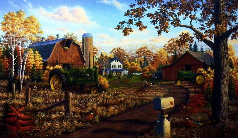 Farm in Autumn — Orange
