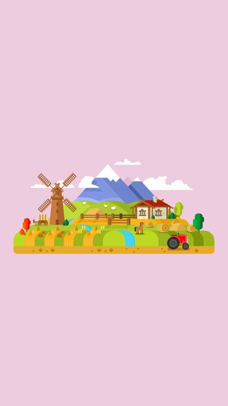 Farm Landscape Illustration