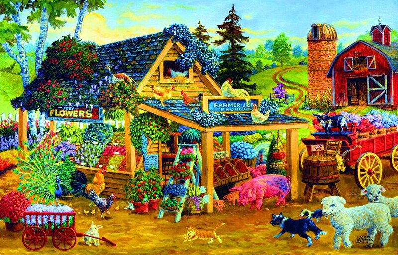 Farm Market Scene