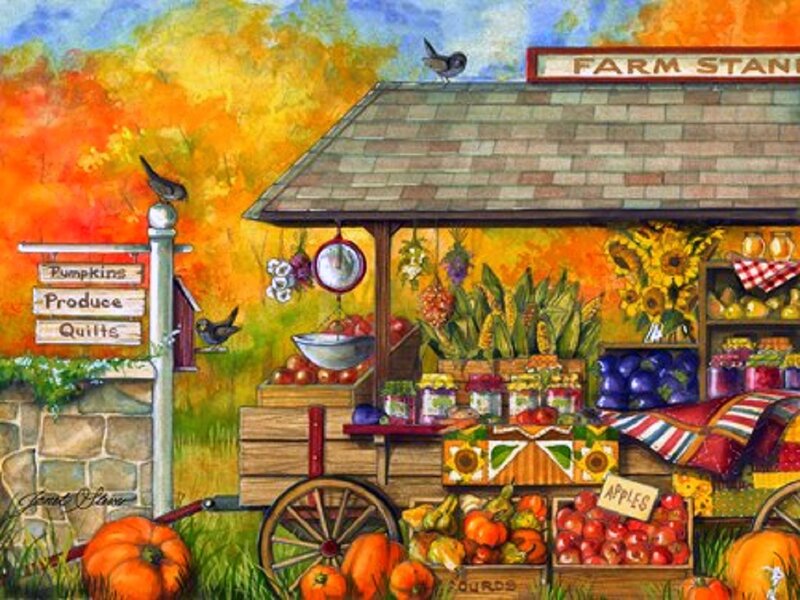 Farm Stand in Autumn — Orange