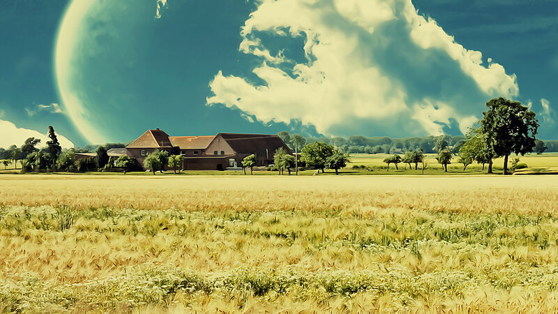Farm under alien moon