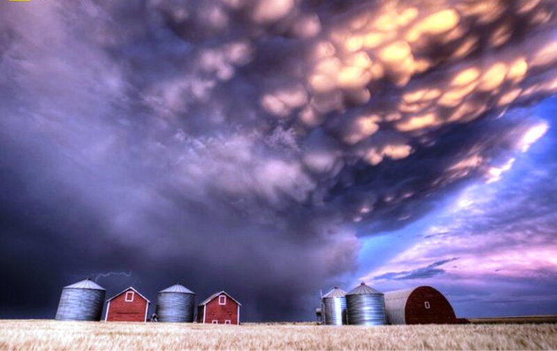 Farm under Stormy Sky — Purple