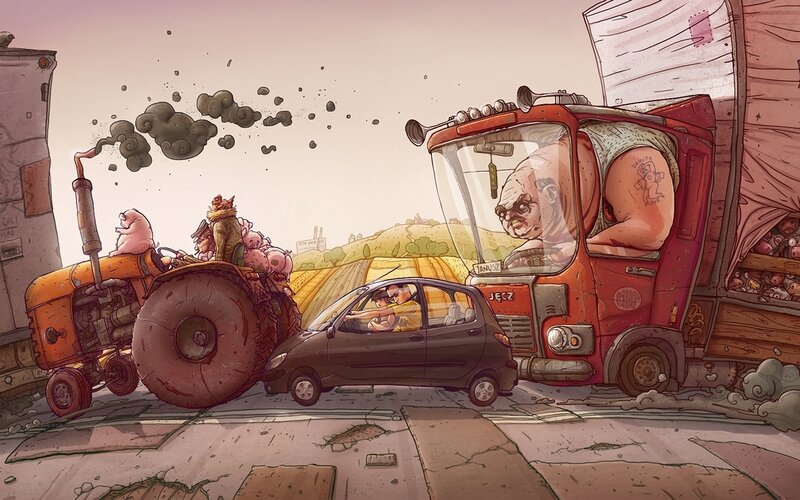 Farm Vehicles on Road