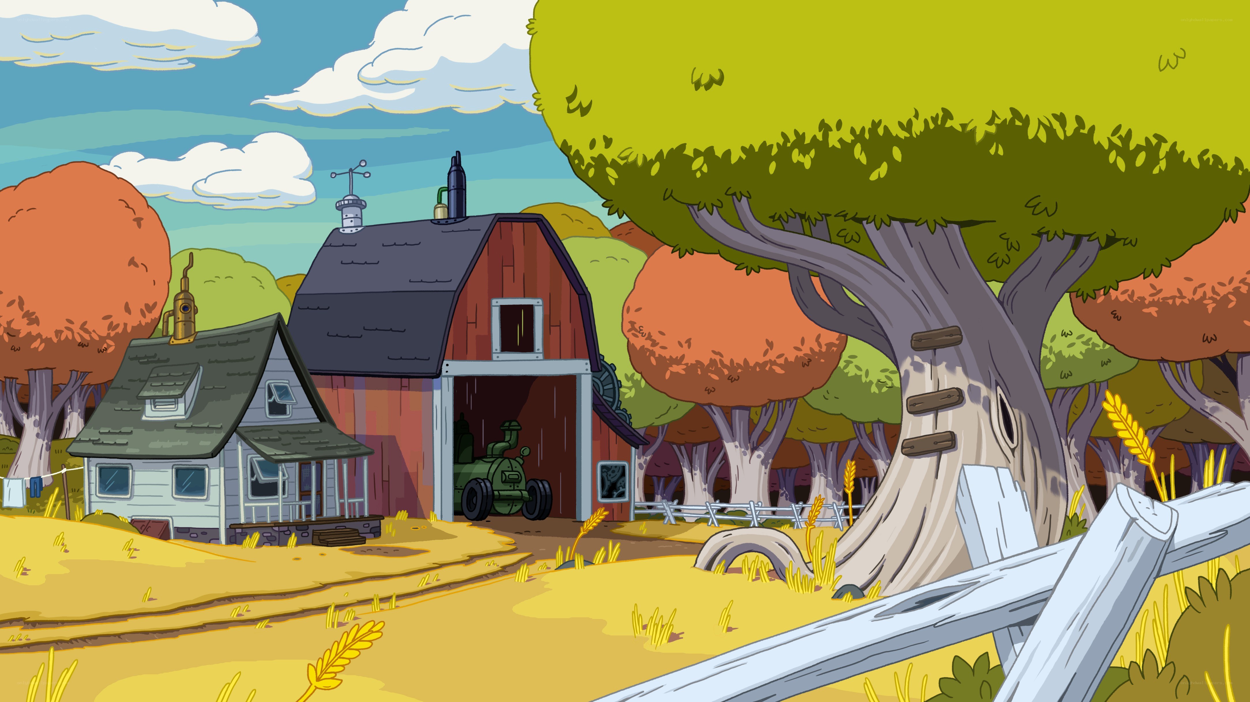 farm with barn and tractor