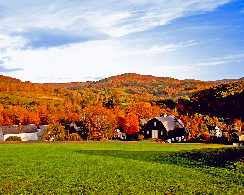 Farm with Barn and Trees — Green