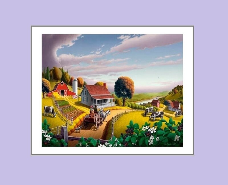Farm with Cows and Barn