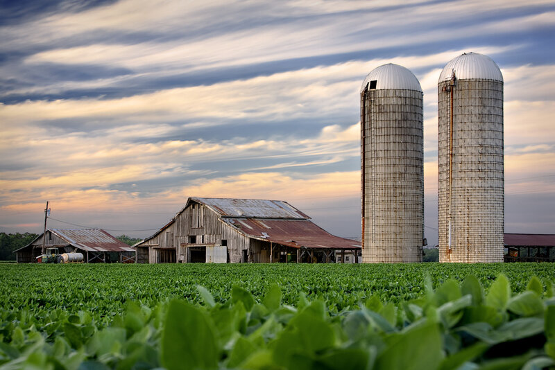 Farm with Silos and Barn