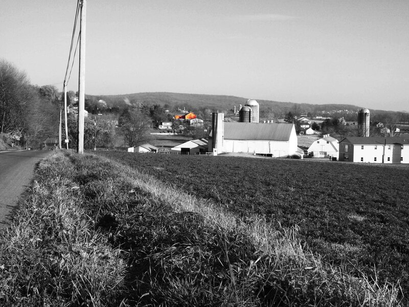 Farm with Silos — Black