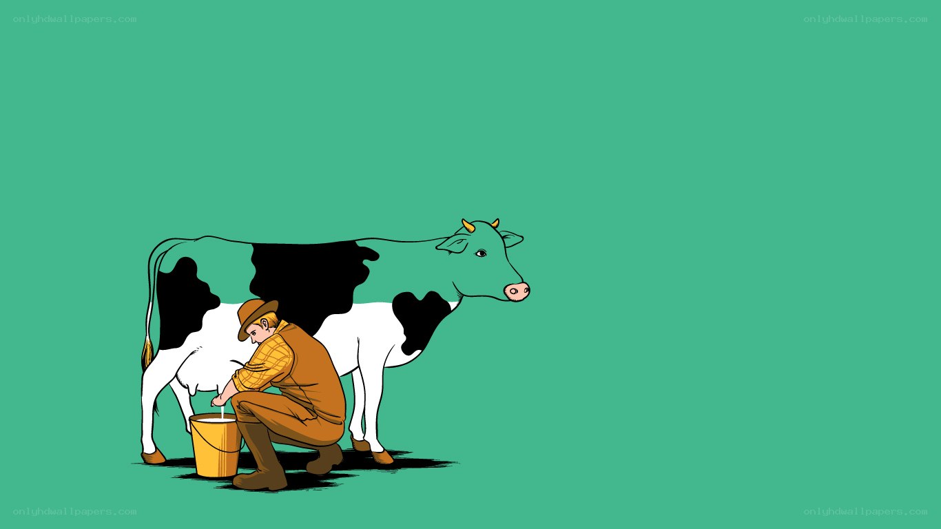 farmer milking a cow