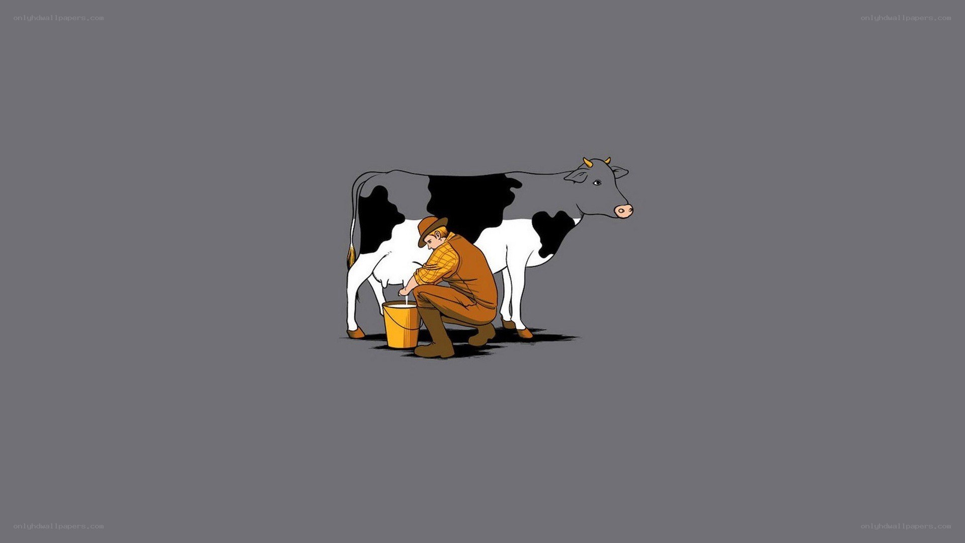 farmer milking a cow