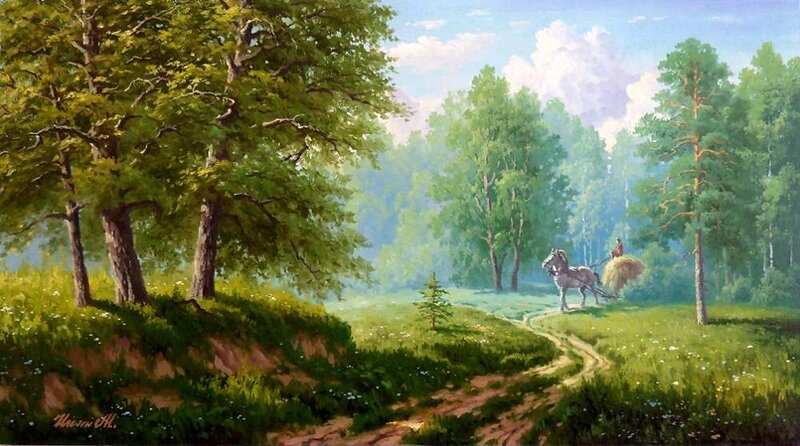 Farmer on Horse-drawn Cart