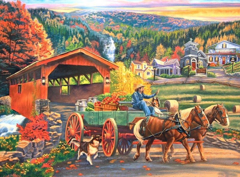 Farmer on Wagon