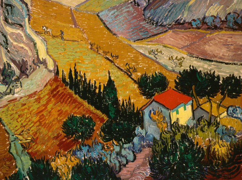 Farmer Plowing Field — Yellow