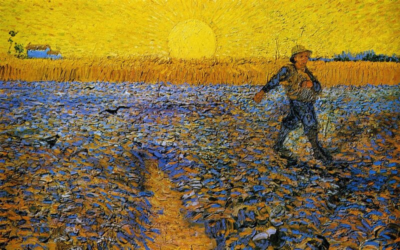 Farmer Walking in Field