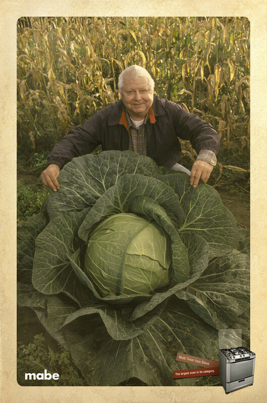 Farmer with giant cabbage