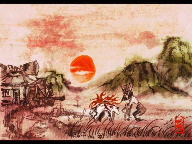 Farmer with Horse at Sunset