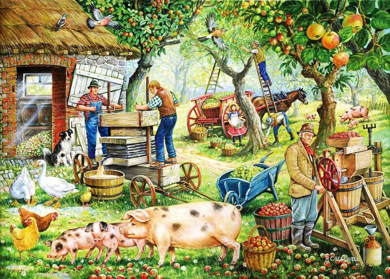 Farmers Harvesting Apples