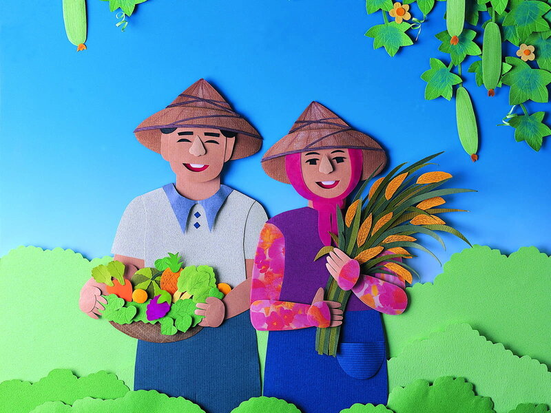 Farmers Holding Harvest
