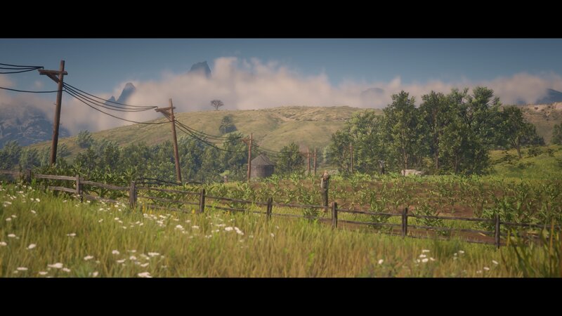 Farmers in a Field — Green, Serene