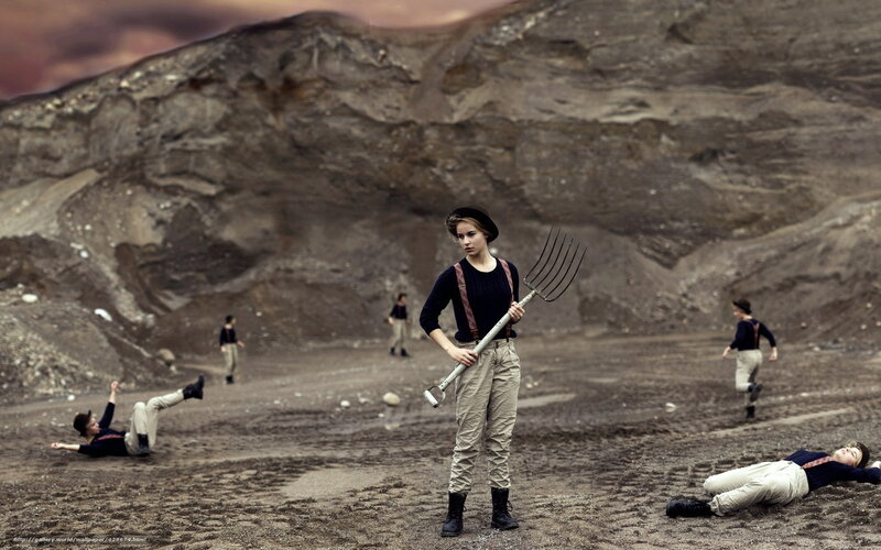 Farmers in a quarry