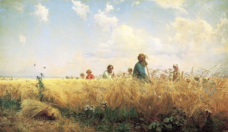 Farmers in Wheat Field