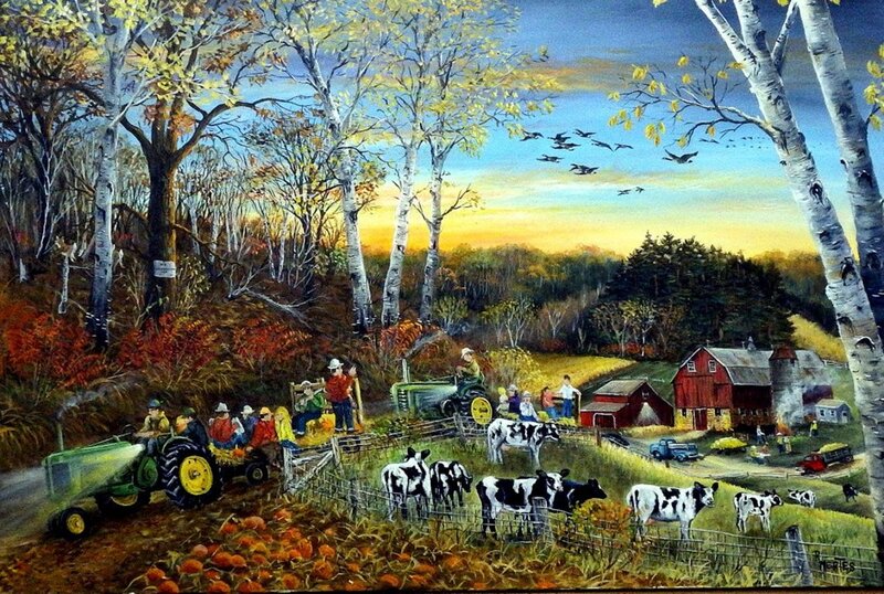 Farmers on Tractors