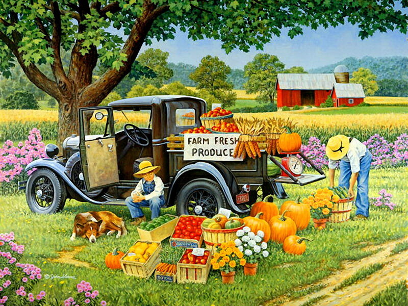 Farmers Selling Produce