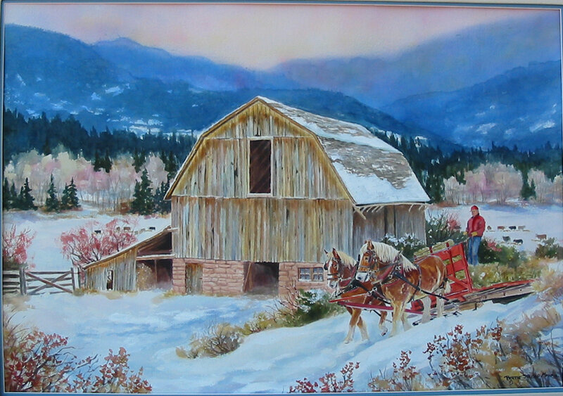 Farmers with Horses and Sled
