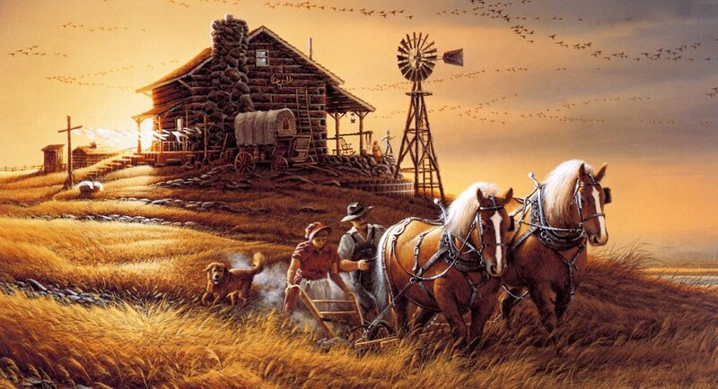 Farmers with Horses
