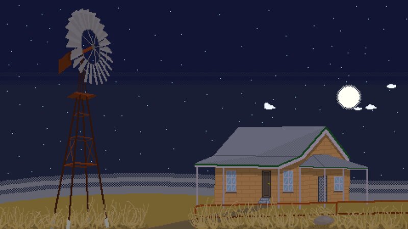 Farmhouse at Night — Dark Blue