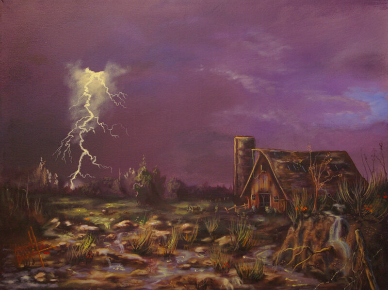 Farmhouse During Storm