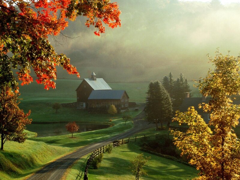Farmhouse in Autumn — Green