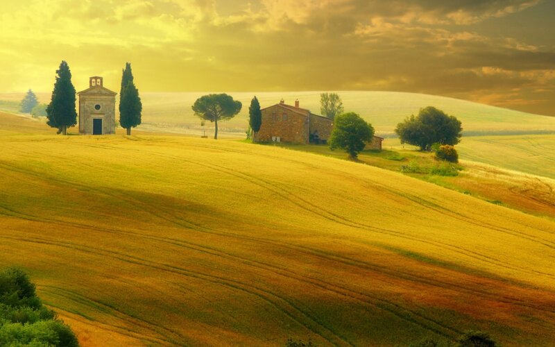 Farmhouse in Golden Fields