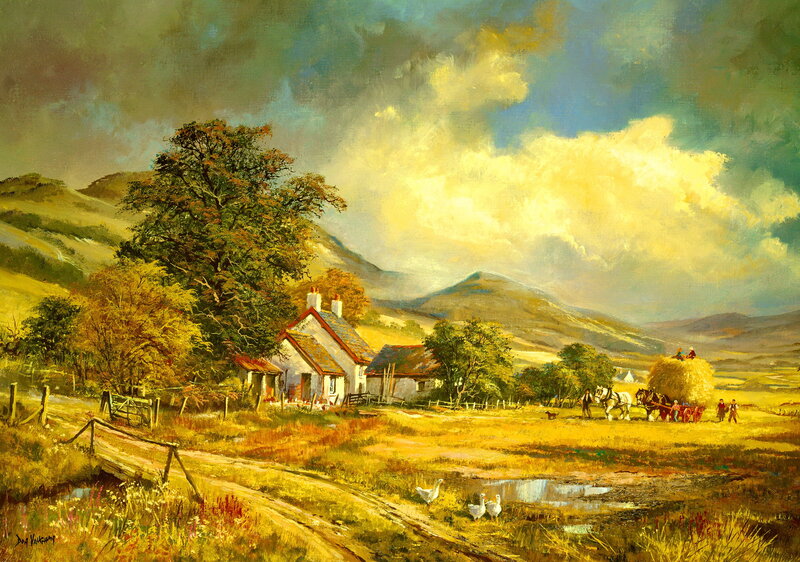 Farmhouse in Valley — Yellow