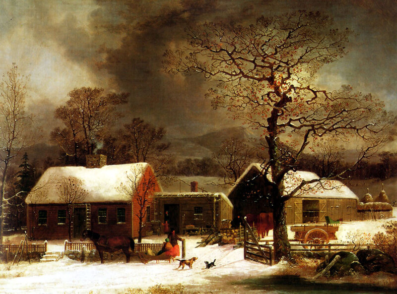 Farmhouse in Winter — Brown